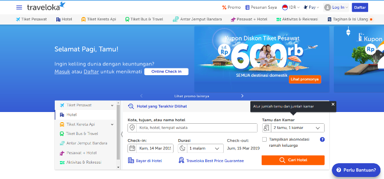 Website Traveloka Indonesia