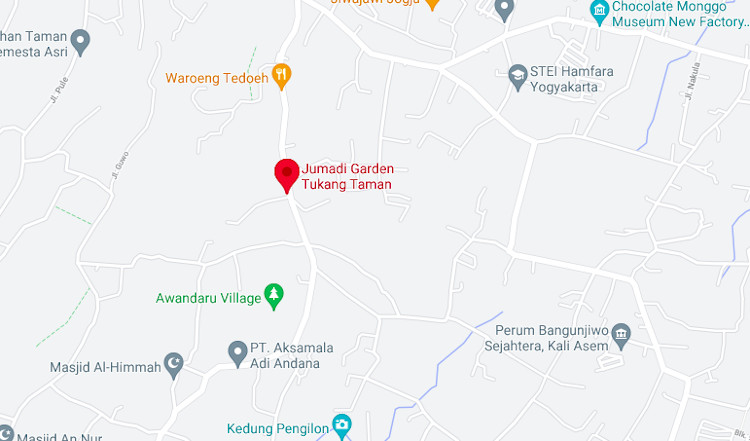 Peta lokasi ke ahli taman Jumadi Garden Jogja