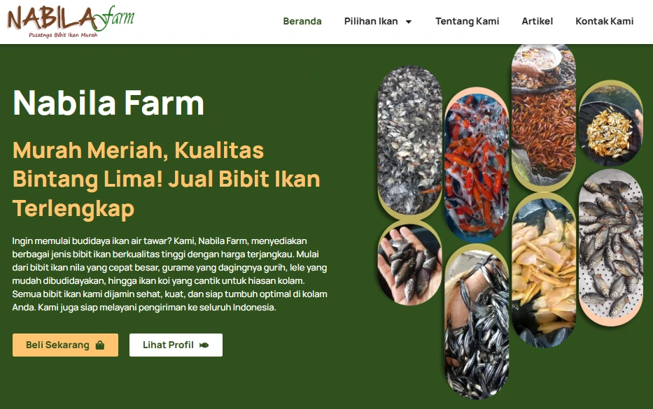 Home web Farm Nabila. Sumber: farmnabila.com