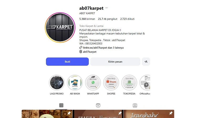 AB07 Karpet, Sumber: instagram @ab07karpet