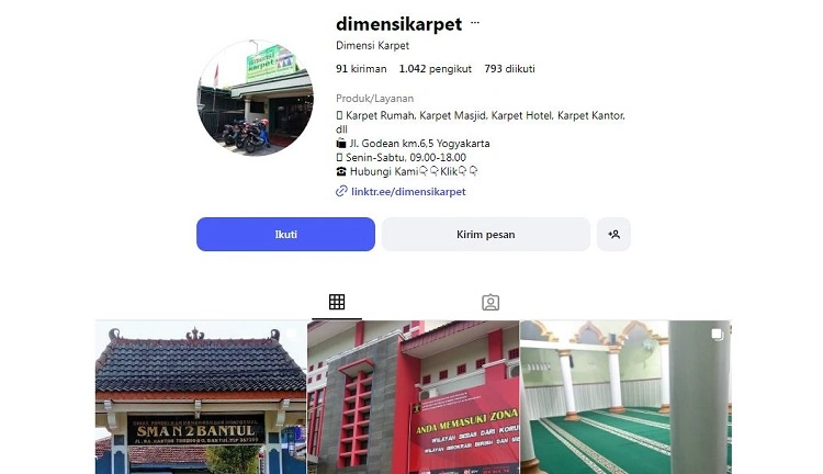 Dimensi Karpet, Sumber: instagram @dimensikarpet
